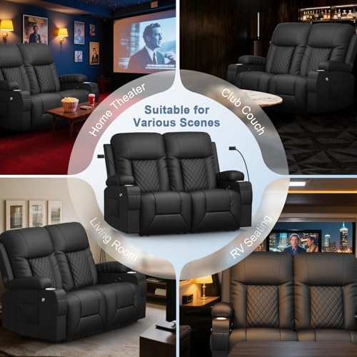 Loveseat Recliner Sofa, Home Theater Seating - Image 6