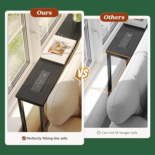 SUPERJARE 102.4 inch Narrow Behind Couch Table - Image 4