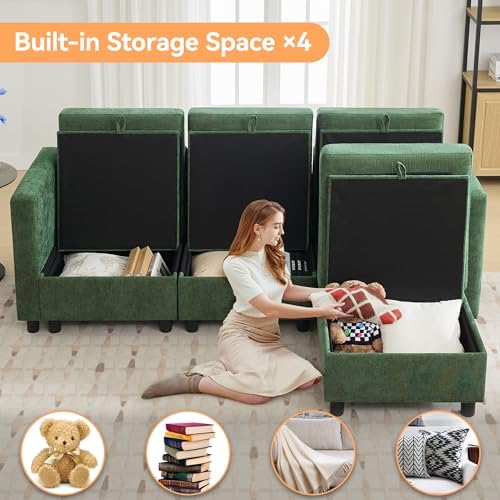 WUTUTUEE 83' Modular Sectional Sofa Convertible L Shaped Couch Set - Image 4