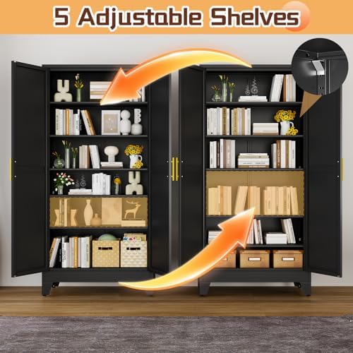 PAOFIN 75" Metal Kitchen Pantry Cabinet, Storage Cabinet - Image 3