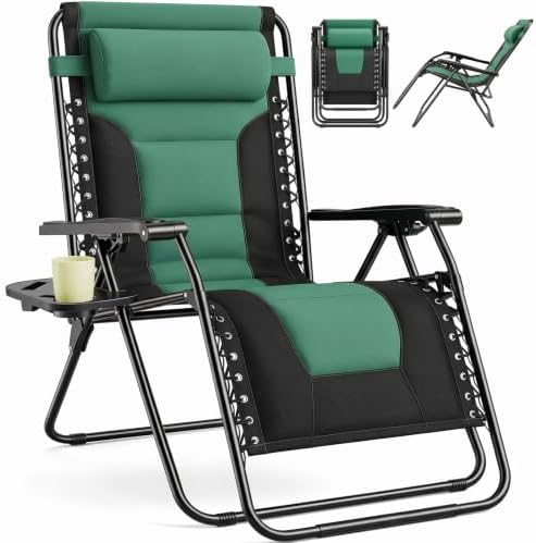 Sweetcrispy Oversized Padded Zero Gravity Lounge Chairs, Outdoor Recliner by Sweetcrispy