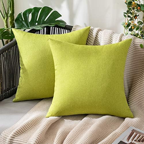 MIULEE Decorative Outdoor Pillow Covers Waterproof 16x16 Green by MIULEE