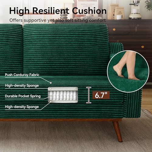 Vipbear 65.4" Loveseat Sofa, Mid-Century Modern Small Couches - Image 5