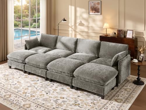 Ihanherry 139" Sleeper Sofa, Modular Sectional Sofa，Oversized Cloud Sofa by iHanHerry