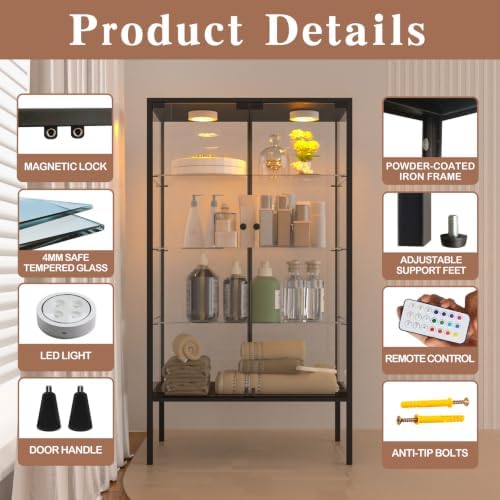 Beauty4U Iron Frame Glass Display Cabinet - Image 3
