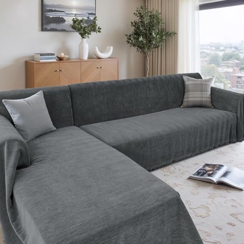 Herringbone L Shaped Couch Cover by CAPALOCA