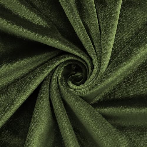 Dark Olive Green Velvet Fabric by The Yard, 1 Yard - Image 5