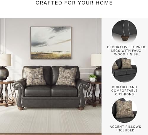 Signature Design by Ashley Faux Leather Loveseat Sofa Couch - Image 5