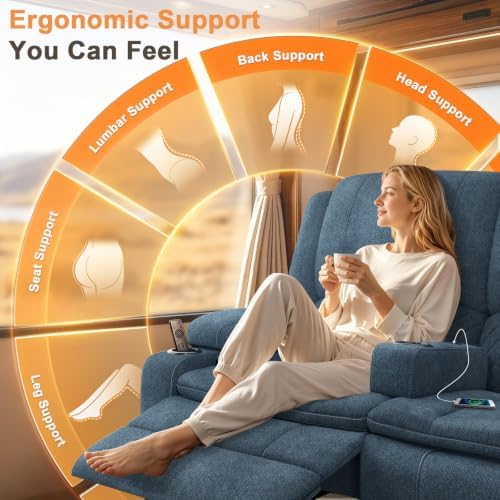 Loveseat Recliner Sofa, RV Loveseat Recliner Wall Hugger - Image 4