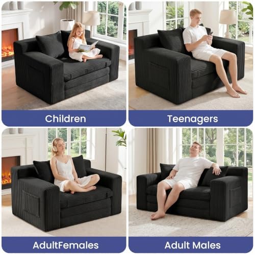 54” Boneless Couch Sofa Bed, Loveseat Cloud Couch, Sleeper Sofa - Image 4