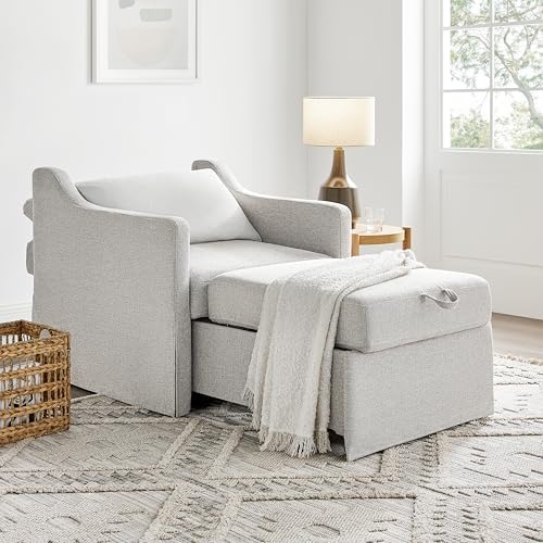 Serta Hawthorne 35" Slipcovered Convertible Accent Chair, Cot Size, Dreamcoil - Image 6