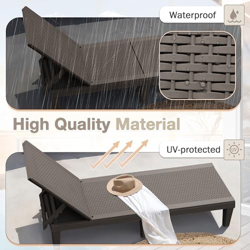 Homall Outdoor Lounge Chairs Set of 2, Quick Assembly & Waterproof Patio Chaise - Image 4