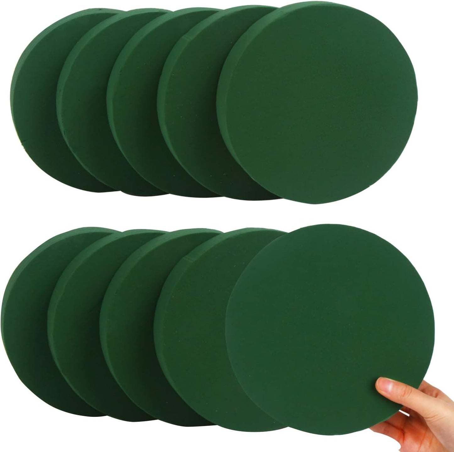 KIMOBER 10PCS 8" Large Round Floral Foam Bricks,Wet Green Foam Blocks for Flower Arrangement,Wedding Decoration