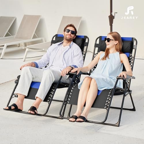 JEAREY Zero Gravity Chairs Set of 2, Oversized Recliners - Image 2