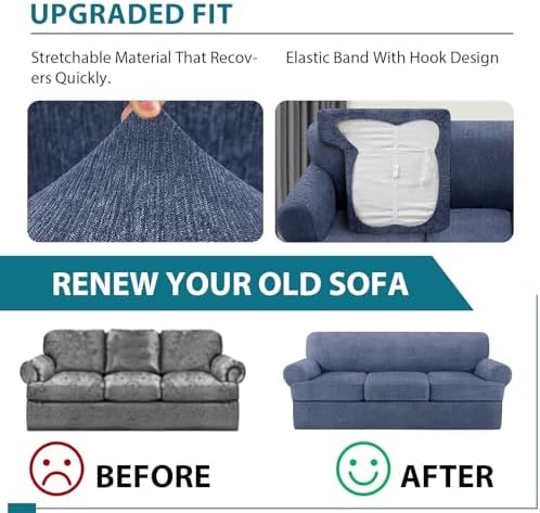 T Cushion Sofa Slipcover 4 Pieces Sofa Covers - Image 5