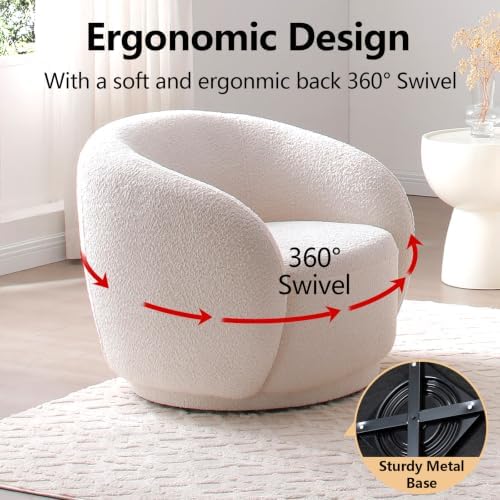 5-Piece Curved Couch Set, 4 Swivel Chairs - Image 7
