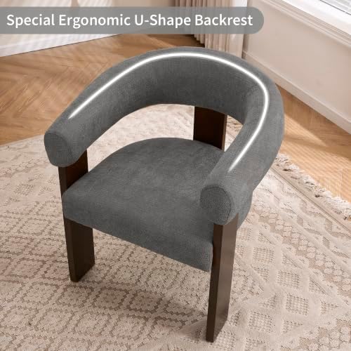Modern Accent Chair, Barrel Armchair, U-Shaped Backrest - Image 4