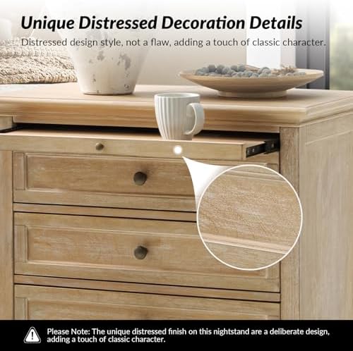 HULALA HOME Farmhouse 3 Drawer End Table - Image 3