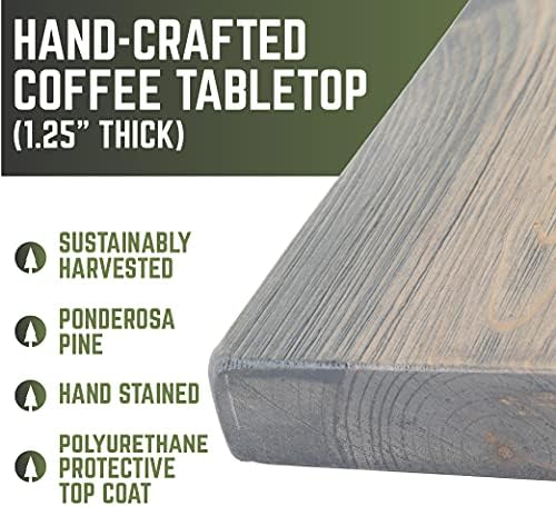 PIPE DECOR Restore Solid Wood Coffee Table Top 18 in. x 36 in. x 1.25 in. - Image 4