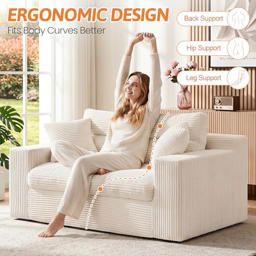 Erament Boneless Loveseat Sofa Couch, 2 in 1 Convertible Sofa Bed - Image 5
