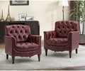 HULALA HOME Mid Century Modern Genuine Leather Accent Chairs by HULALAHOME