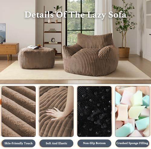 Gericco Oversized Bean Bag Chaise Lounge Chair - Image 5