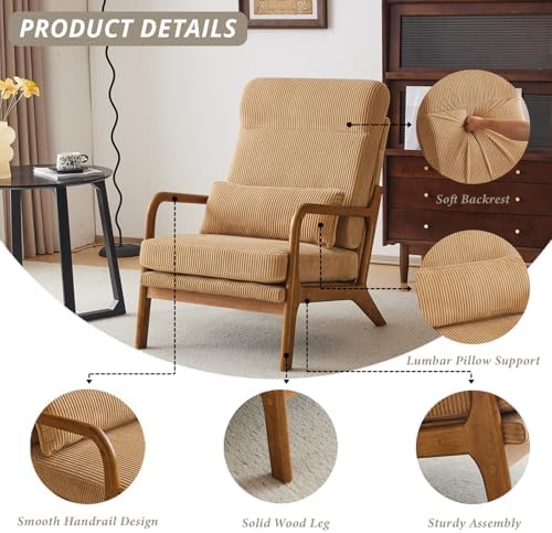 Karl home Accent Chair High Back Mid-Century Modern - Image 3