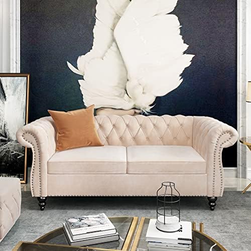 ORRD Chesterfield Loveseat, Modern Velvet Sofa Tufted Couch 2 Seater by ORRD