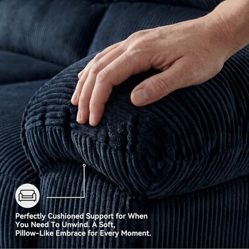 Signature Design by Ashley Loveseat Sofa, 63 in Navy Blue - Image 5