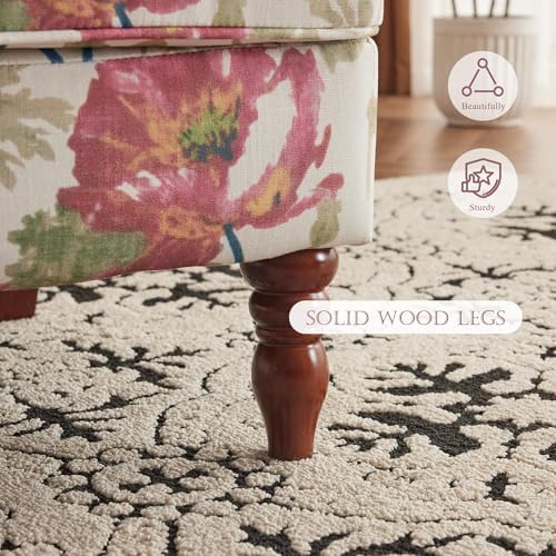 YOLENY Floral Accent Chair, High Back Upholstered Armchair - Image 7