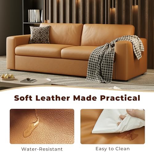 82.7'' Leather Sofa, 3-Seat Comfy Sectional Couch - Image 7