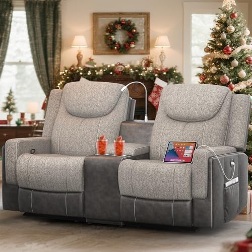Dresegmt Loveseat Recliner Sofa, Manual Double Recliner by Dresegmt