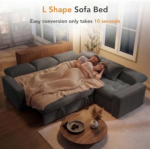 Vipbear Pull Out Sofa Bed Sectional Sleeper Sofa - Image 7