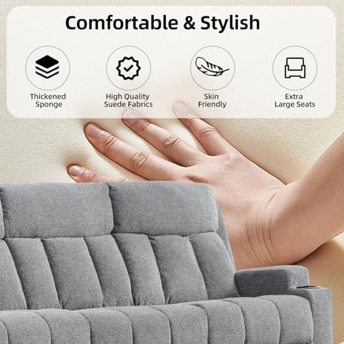 CANMOV Manual Recliner Sofa Set, 3 Seat Recliner - Image 5
