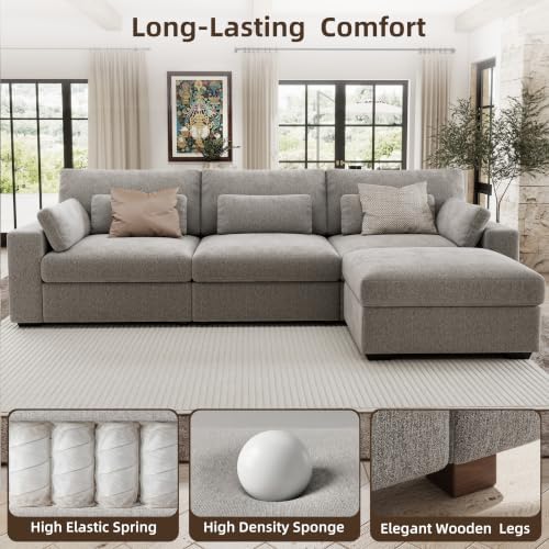WorthFurni 113.4'' Modular Sectional Sofa, L Shaped Oversized Extra Deep Couches - Image 6