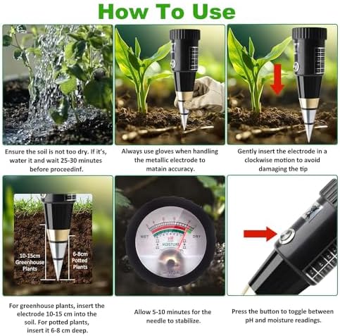 Soil PH Meter, Soil Moisture Sensor Meter, Soil PH Tester Gardening Tool Kits - Image 5
