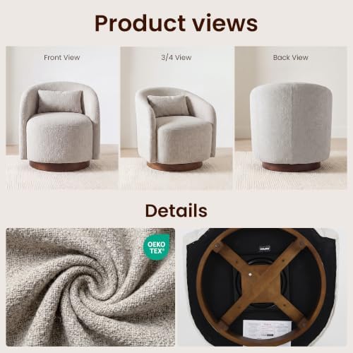 COLAMY Swivel Accent Chair for Living Room, Swivel Barrel Chair - Image 6