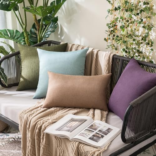 MIULEE Decorative Outdoor Pillow Covers Waterproof 16x16 Olive Green - Image 4