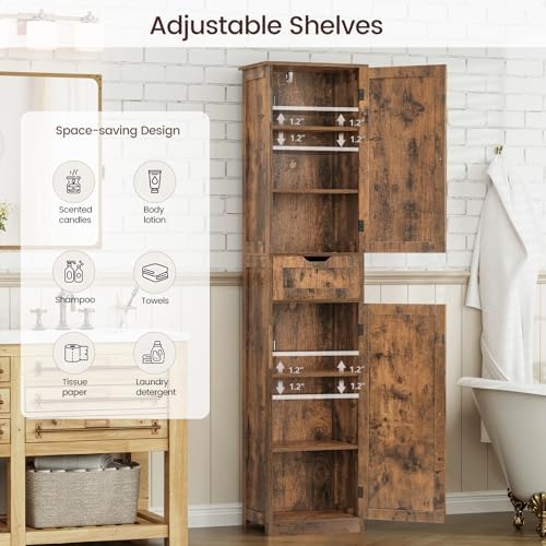 Iwell 66.9" Tall Bathroom Storage Cabinet - Image 5