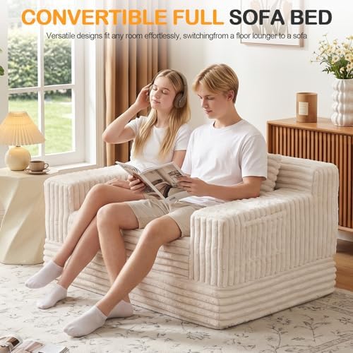 Erament Boneless Loveseat Convertible Sofa Bed, Folding Floor Futon Sleeper - Image 3