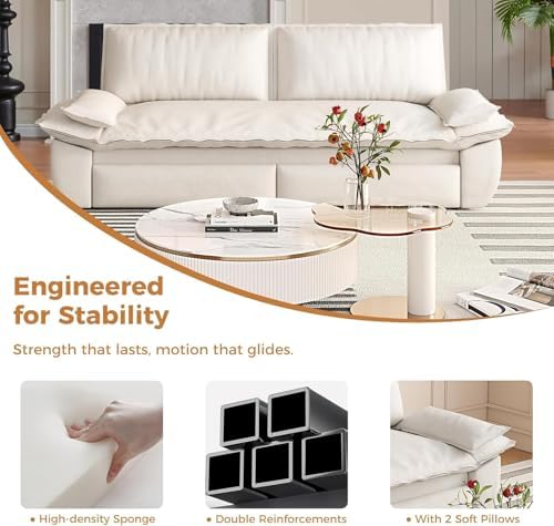 73.2" Convertible Queen Size Futon Sofa Bed, 3-in-1 Pull Out Sleeper Sofa Bed - Image 5