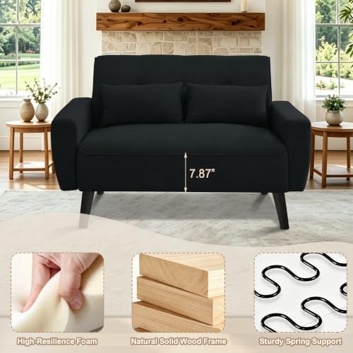 3 Pieces Sofa Set, L Shaped Sectional Couch and Loveseat Set - Image 4