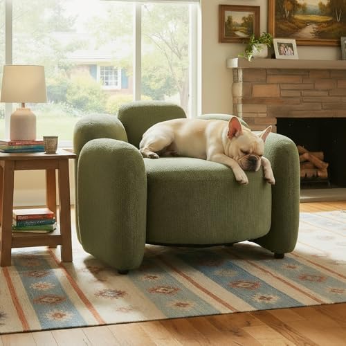 Hyfirm Green Mid-Century Modern Accent Side Chair, Scandinavian Style by Hyfirm