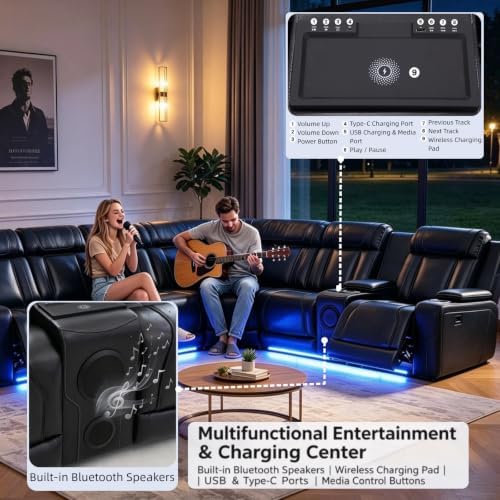 Leather Power Reclining Sectional Sofa Set - Image 3