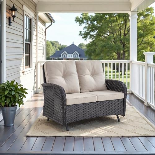Belord Outdoor Glider Bench Patio Loveseat by Belord