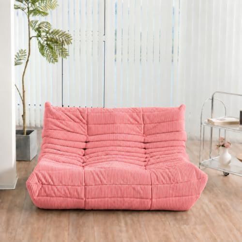 N&V Fireside Loveseat, Mid Century Armless Twin Size Floor Sofa, Soft Premium - Image 6