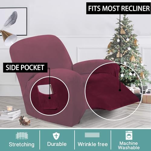 Turquoize Velvet Recliner Cover - Image 2