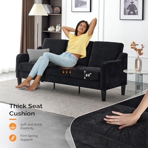 VINGLI Black Couches for Living Room - Image 3