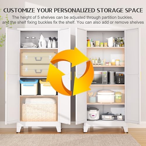 GAIOUS 75.2" Tall Pantry Cabinet, Kitchen Pantry Storage Cabinet - Image 4