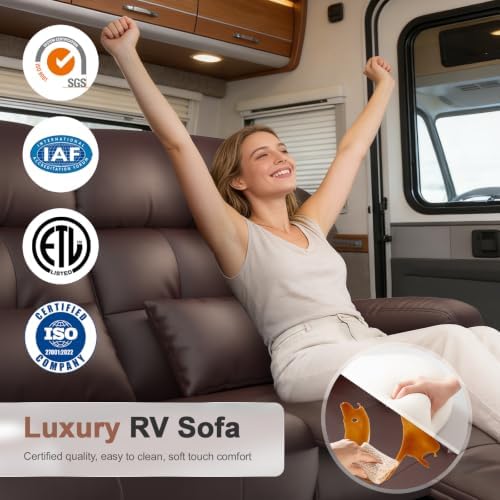Reclining Loveseat Sofa, RV Loveseats Recliner Sofas Wall Hugger, Double - Image 3